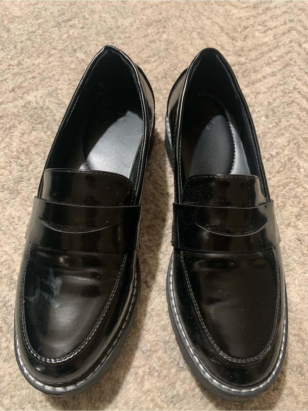 Classic Black Patent Penny Loafers for women